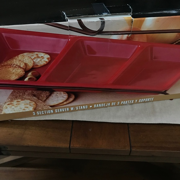 Caliente 3 Section Server with Stand Red and Bronze - Picture 4 of 5